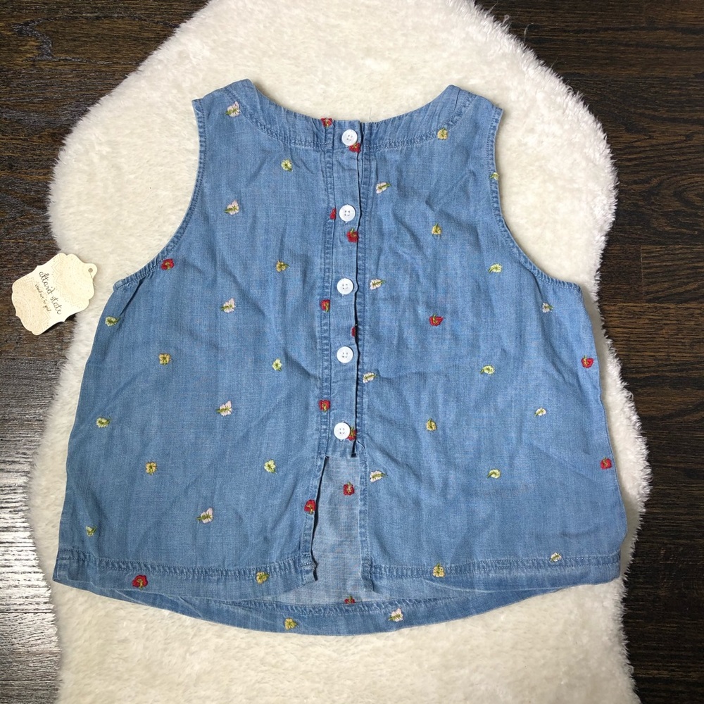 Altar’d State Chambray Wildflower Crop Top - Picture 4 of 9